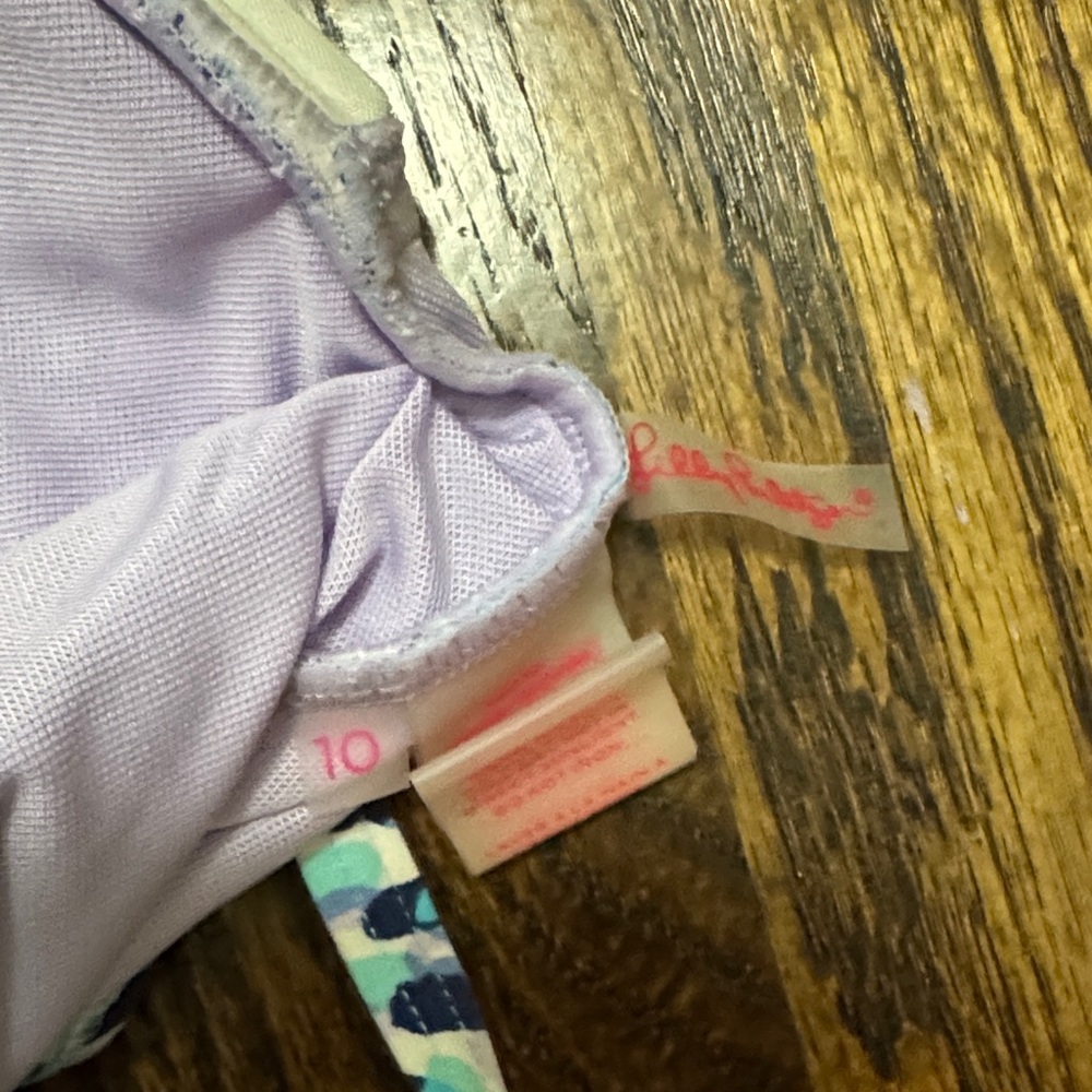 Lilly Pulitzer Blue and Purple Floral One Piece - Picture 2 of 4